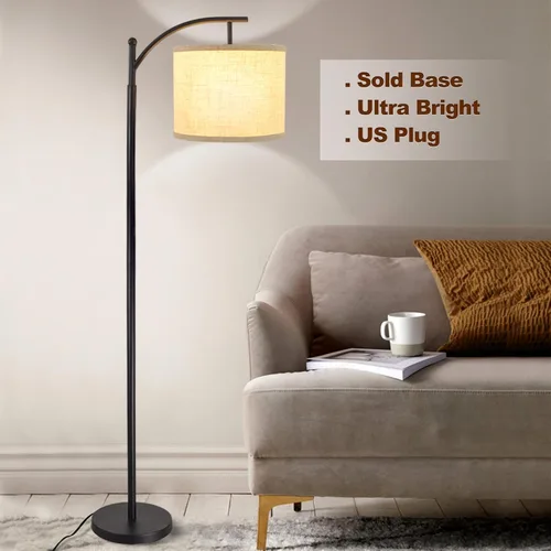 Miniatura 7 de DLLT - Lámpara de pie de arco moderna, lámpara de pie de granja con pantalla de linterna, luz de lectura alta industrial para dormitorio, sala