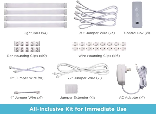 Miniatura 10 de PureOptics LED Kit de luz para debajo del gabinete, sensor de movimiento, regulable, enlazable, 3 configuraciones de color, sin herramientas