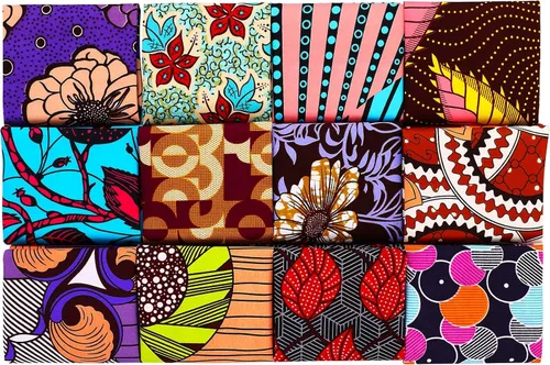 Miniatura 4 de 12 piezas de tela africana con estampado africano de tela africana por yarda para coser cubrir la cara, proyectos de manualidades y trabajos