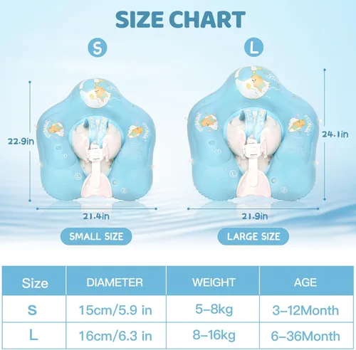 Miniatura 6 de Loowarts Baby Pool Float with Canopy and Safety Seat,Infant Swim Float & Pool Float & Baby Water Float & Swimming Floats UPF50+ UV Protection for