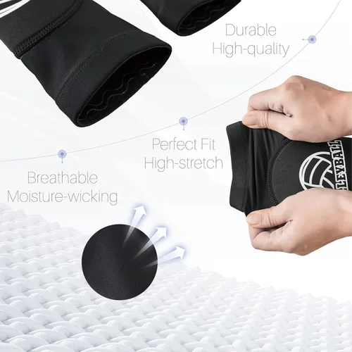 Miniatura 5 de Mangas acolchadas para brazos de voleibol para niñas, mangas acolchadas para antebrazo con orificio para el pulgar, almohadillas para brazos