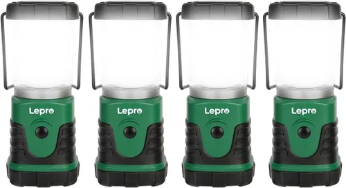 Lepro Linterna LED para campamento, mini linterna de campamento, 350 lúmenes, 4 modos de luz, 3 pilas AA, linterna para el hogar, jardín,