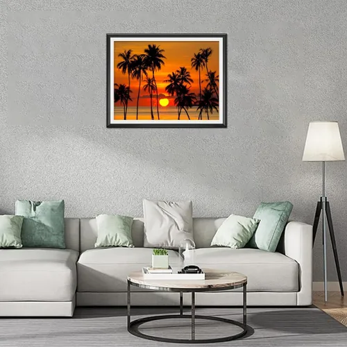Miniatura 4 de Kits de pintura de diamantes de paisaje para adultos y principiantes, kits de pintura de puntos de diamante al atardecer, pintura de gemas 5D