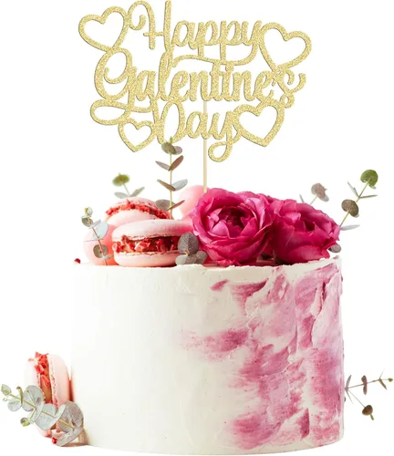 Miniatura 19 de 24 piezas de decoración de cupcakes con purpurina dorada para el día de San Valentín, temática de San Valentín, fiesta de cumpleaños, suministros