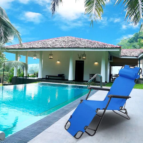 Miniatura 9 de Tumbona plegable para exteriores, tumbona para patio, silla de playa reclinable, silla reclinable para el patio, piscina, césped, silla reclinable