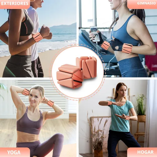 Miniatura 6 de T98 Wrist & Ankle Weights for Women Men, Wearable Wrist Weights Set of 2(1Lbs Each), Adjustable Arm Leg Bracelet Weights for Strength Training, Rosa