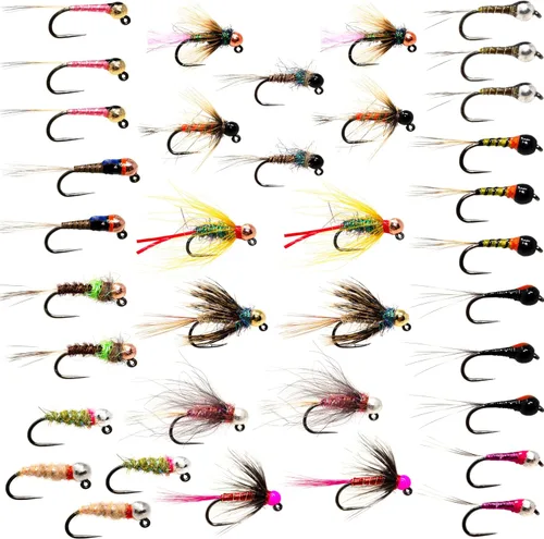 Miniatura 5 de Outdoor Planet Surtido de moscas de pesca con mosca de producción superior Seco, húmedo, ninfas, serpentinas, insectos lanudos, tolva, caddis 12