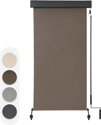 Miniatura 2 de VICLLAX Persiana Enrollable Premium para Exteriores de Tela PVC, Persiana Enrollable Exterior Operada con Manivela con Cenefa Protectora de Aluminio