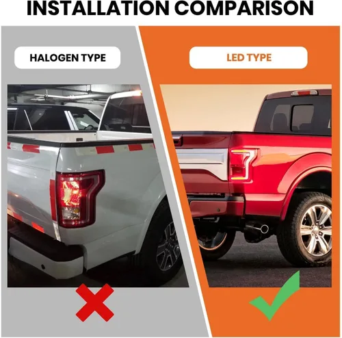 Miniatura 4 de Montaje de luz trasera LED Compatible con Ford F150 Raptor Lariat Limited Platinum King Ranch 2015 2016 2017 Lado del pasajero derecho Luz trasera