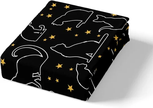 Miniatura 4 de Juego de ropa de cama de dibujos animados de gatos, tamaño individual, sábana bajera ajustable de lindos animales para el dormitorio de niños
