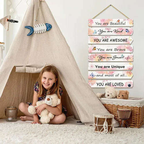 Miniatura 3 de Paquesta Decoración de Habitación para Niñas Decoración de Pared de Mariposa para Dormitorio de Niñas Arte de Pared Inspiracional para Niños