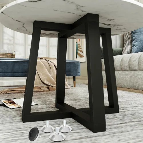 Miniatura 10 de FUSHIAIPTC Patas de metal para mesa auxiliar de 28 pulgadas, patas de mesa de comedor resistentes de 800 libras con ventosas y agujeros