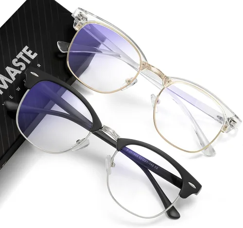 Miniatura 16 de Gafas de Luz Azul para Mujer/Hombre Gafas de Computadora de Luz Azul para Mujeres/Hombres A04-cristal marco plateado