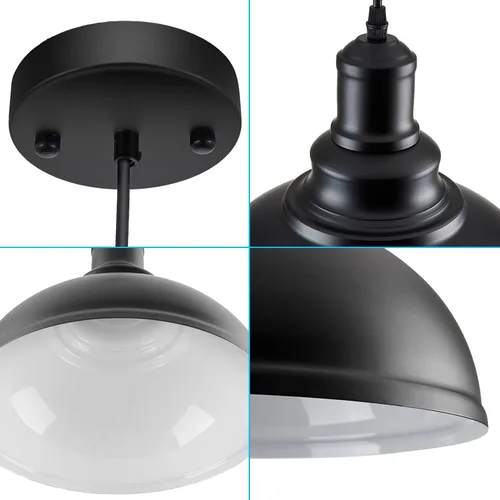Miniatura 4 de LOEHINLE 2 lámparas colgantes, accesorios industriales vintage, luces de araña de metal negro, lámpara de techo para cocina, hogar, isla, comedor