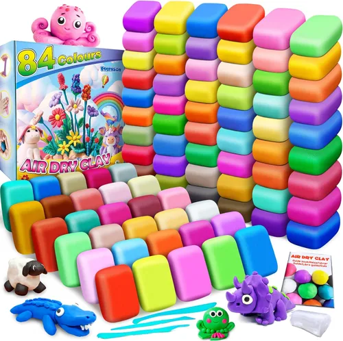 Miniatura 11 de Magic Clay - Arcilla seca al aire 124 colores, arcilla para modelar para niños con herramientas, suave y ultraligera, juguetes regalos para niños