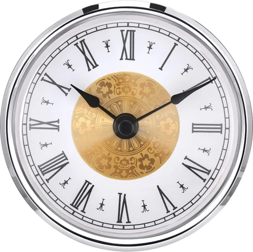 Miniatura 7 de Hicarer 3-1/8 pulgadas (3.150 in) Mini reloj de cuarzo inserto redondo relojes cabeza inserto número romano movimiento de repuesto cara blanca