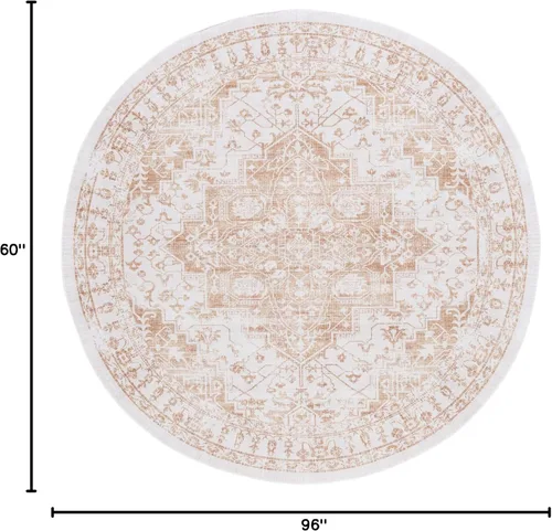 Miniatura 2 de SAFAVIEH Alfombra lavable Arizona Collection – 5 x 8 pies, ovalada, beige y dorado, antideslizante y fácil de limpiar, ideal para sala de estar