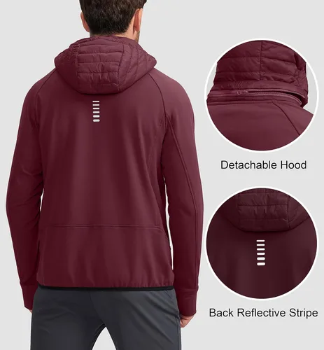 Miniatura 2 de Pudolla Men's Lightweight Puffer Jacket Winter Thermal Running Jacket Hybrid Waterproof Down Coat for Golf Hiking