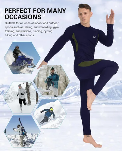 Miniatura 5 de MEETYOO mens Thermal Underwear for Men,men's Base Layer,2 Sets Long Johns Lined With Hunting GearBase Layer Set
