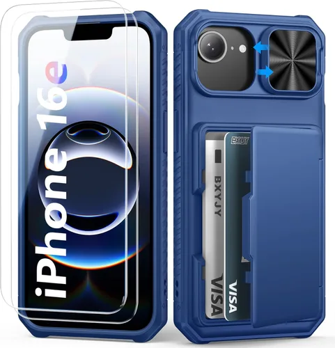 Miniatura 93 de BXYJY Funda tipo cartera para iPhone 15 Pro con tarjetero (4-5 tarjetas) y cubierta deslizante para cámara y soporte, protección contra caídas