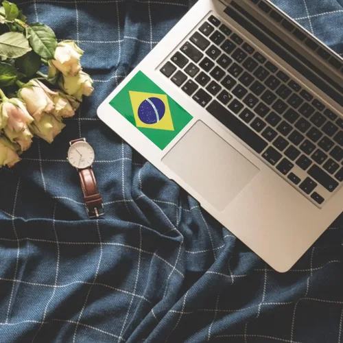 Miniatura 5 de CANTENDO 5 calcomanías de bandera de Brasil, calcomanías reflectantes de vinilo para automóvil, calcomanías de vinilo para parachoques de ventana