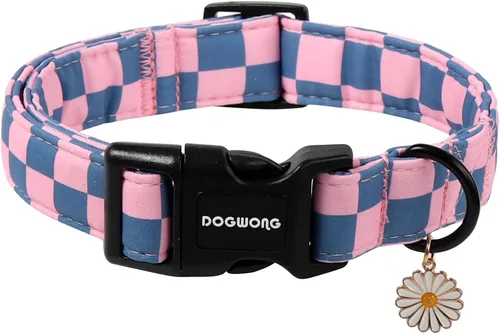 Miniatura 18 de DOGWONG Collar para perro de San Valentín, collar ajustable de algodón con corazón de caramelo azul, perfecto para perros pequeños a medianos