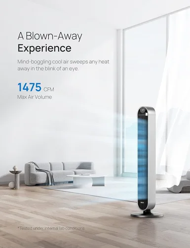 Miniatura 4 de Dreo Ventilador de torre de 42 pulgadas Pilot Max, ventiladores inteligentes mejorados 2023 para el hogar, funciona con Alexa/Google/App, ventilador