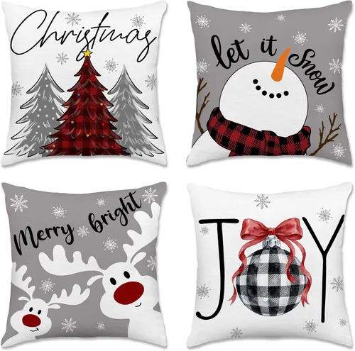 Miniatura 36 de pinata Juego de 4 fundas de almohada de otoño de 18 x 18 pulgadas, almohadas decorativas de otoño para sofá, hogar y exterior, decoración de otoño