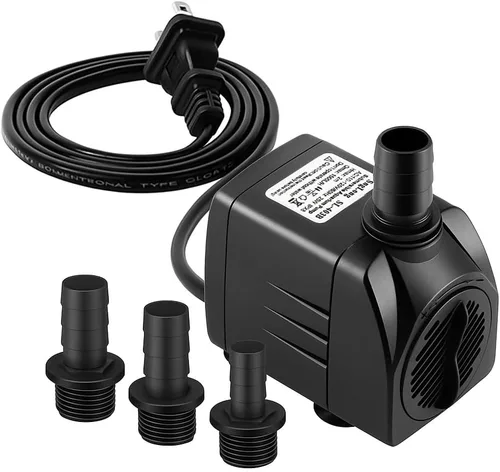 SongLong Bomba sumergible de 400 GPH (1500L 25 W) ultra silenciosa con protección contra sobrecalentamiento, elevación de 6.5 pies de alto para