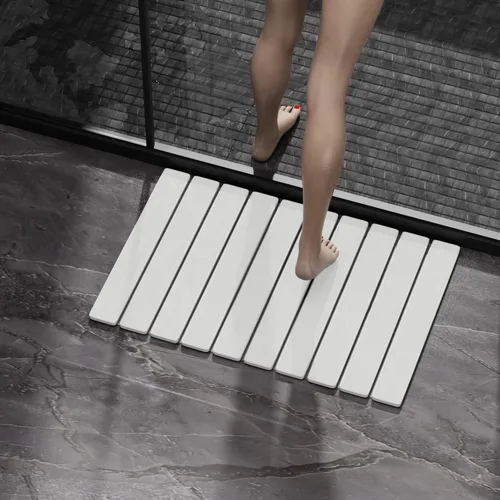 Miniatura 2 de Alfombra de Baño de Piedra Plegable 60x39cm Alfombra de Baño de Tierra de Diatomeas de Secado Rápido con Base Antideslizante de PVC Alfombra