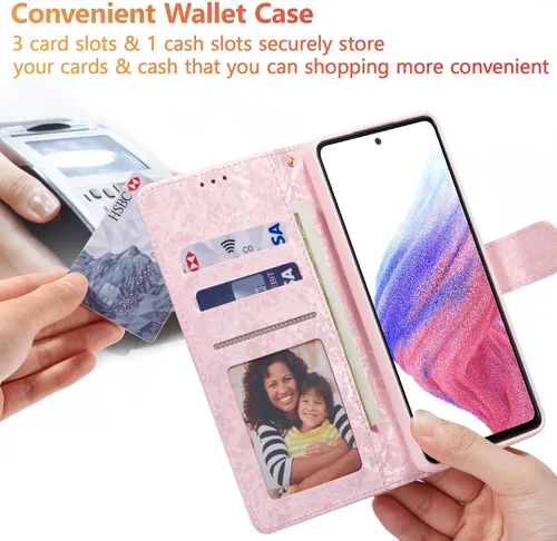 Miniatura 3 de UEEBAI Funda tipo billetera para Samsung Galaxy A16 4G/5G, cubierta de cuero PU con soporte, bloqueo RFID, funda flip con ranuras para tarjetas