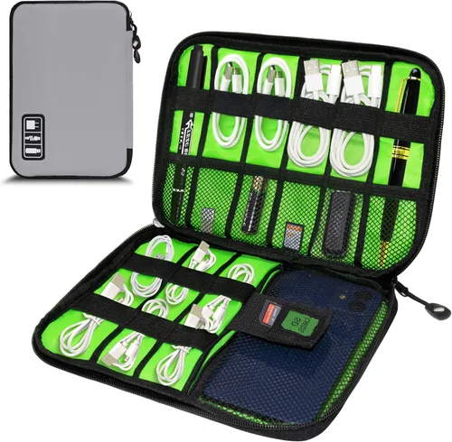Miniatura 18 de Organizador de Electrónica, Funda Organizadora de Cables de Viaje, Bolsas Organizadoras de Cables Portátiles, Estuche de Almacenamiento
