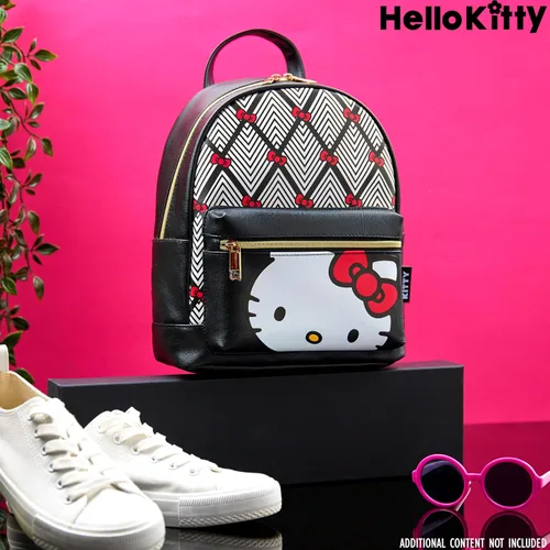 Miniatura 2 de Hello Kitty Sanrio Mochila para Adolescentes Mujeres Kawaii Mochila de Día de Cuero Sintético, Mochila, Mochilas para Viajes, Regalos para Mujeres