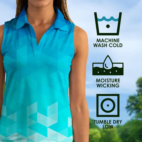 Miniatura 13 de YATTA GOLF Polo de golf sin mangas para mujer, absorbe la humedad, cuello en V, para golf, entrenamiento, golf