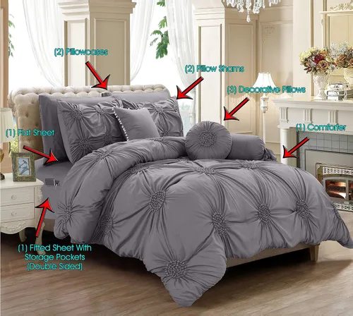 Miniatura 3 de Elegant Comfort Lujoso, suave y acogedor juego de edredón de girasol de 10 piezas, juego completo suave y sedoso que incluye juego de sábanas