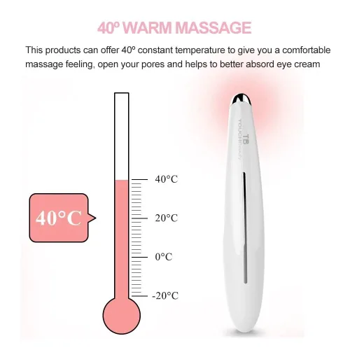 Miniatura 3 de TOUCHBeauty Masajeador eléctrico de ojos para ojeras, hinchazón, líneas finas/arrugas, patas de gallo y bolsas debajo de los ojos con vibración