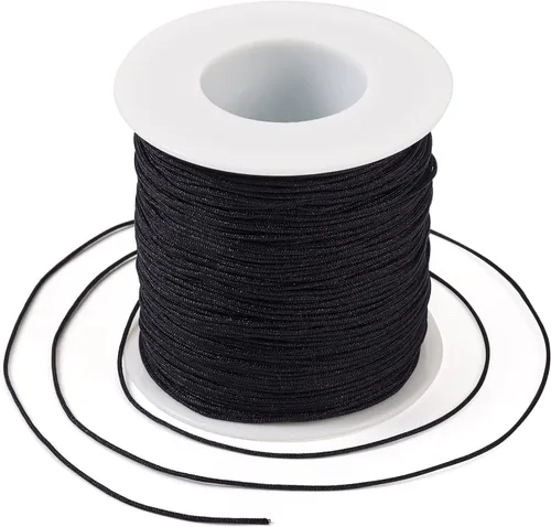Miniatura 42 de Pandahall - Cordón de nailon para joyería de 109 yardas, cuerda de anudación china de hilo de macramé para joyería Kumihimo (vara dorada)