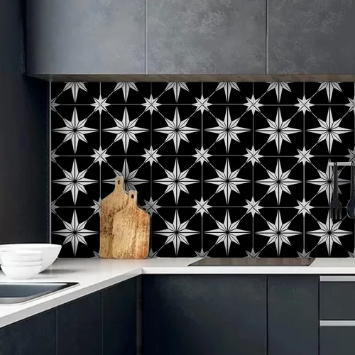Miniatura 10 de 12 calcomanías mate para azulejos de pared, despegar y pegar, autoadhesivas, calcomanías de vinilo para azulejos de pared, adhesivo de PVC