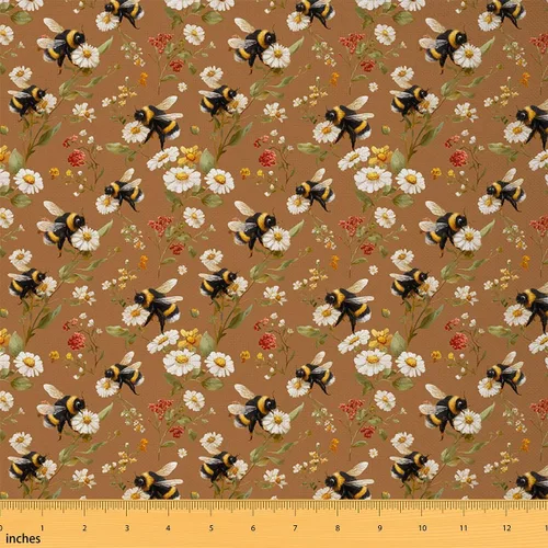 Miniatura 38 de Rustic Flowers Indoor Outdoor Fabric,Retro Floral Soft Flannel Polyester No Stretch Farmhouse Style Crafts & Sewing Supplies DIY Fabrics,1 Yard