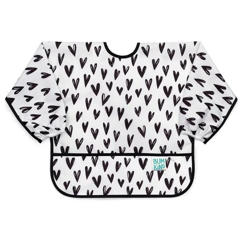 Miniatura 30 de Bumkins Babero con mangas para bebé, babero para niños pequeños, smock, tela impermeable, se adapta a edades de 6 a 24 meses, acuarela Acuarela E6