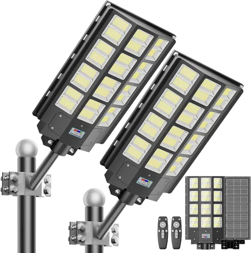Luz solar de calle de 8000 W, impermeable, 240000 lúmenes, funciona con energía solar, luces de estacionamiento grandes, luz de calle grande del