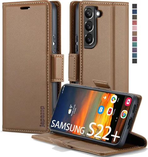 Miniatura 16 de Funda tipo cartera para Samsung Galaxy S22 5G con tarjetero y función atril, bloqueo magnético RFID, funda de piel con tapa para Galaxy S22 5G