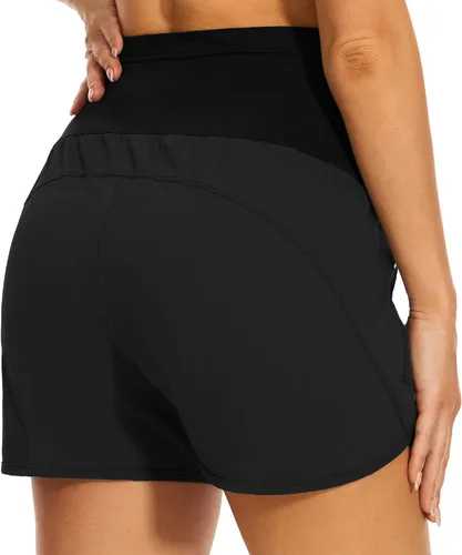 Miniatura 8 de PACBREEZE Pantalones cortos de maternidad para mujer, de secado rápido, con bolsillos con cremallera