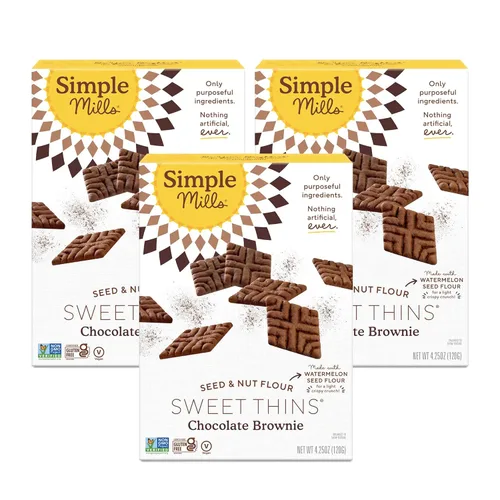 Miniatura 22 de Simple Mills Sweet Thins Cookies, harina de semillas y nueces, miel y canela, sin gluten, apto para paleo, aperitivos saludables, 4.25 onzas