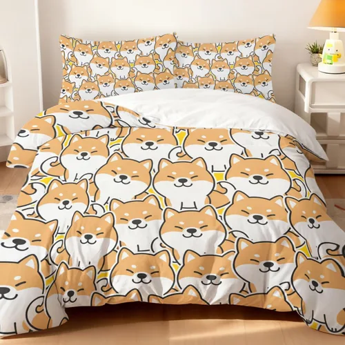 Miniatura 20 de Cute Bear Duvet Cover Set Twin, 3 Pieces Soft Neutral Bedding Calming Cozy Comforter Cover Set Minimal Kawaii Bedroom Decor Microfiber for Relaxing
