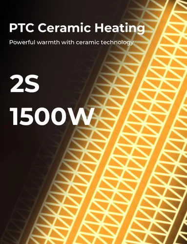 Miniatura 7 de Calentadores de espacio de 1500 W para usos en interiores, calentador eléctrico portátil con termostato, 3 modos, protección múltiple, calentador