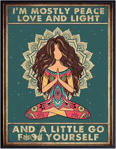 Divertido arte de pared bohemio de 11 x 14 pulgadas, decoración de meditación zen, regalos de yoga de la nueva era para mujeres, impresión artística