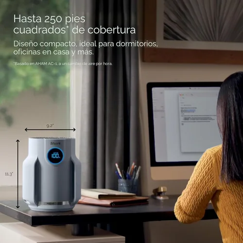 Miniatura 6 de Purificador de aire Shark para el hogar, NeverChange Compact Pro, para dormitorio, habitación infantil, oficina en casa, dormitorio universitario