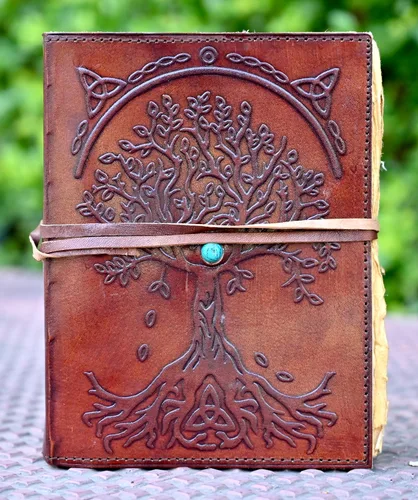 Miniatura 5 de Diario de cuero en blanco libro de hechizos de sombras con cierre de cerradura, cuaderno vintage encuadernado brujería Wicca Grimorio Bruja cuaderno