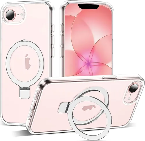 Miniatura 186 de SKYLMW – Funda compatible con iPhone 12 Pro Max y iPhone 13 Pro Max con soporte magnético invisible tipo anillo, fundas translúcidas para teléfonos